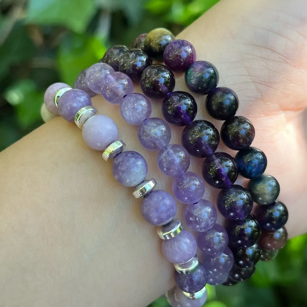 8mm 4‎ pieces of purple bracelets